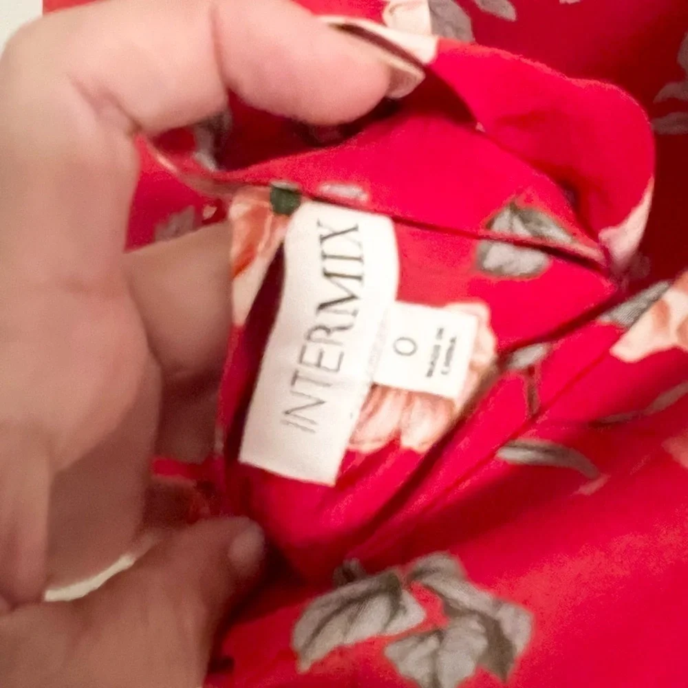 Intermix Cleo Silk red floral mini Dress